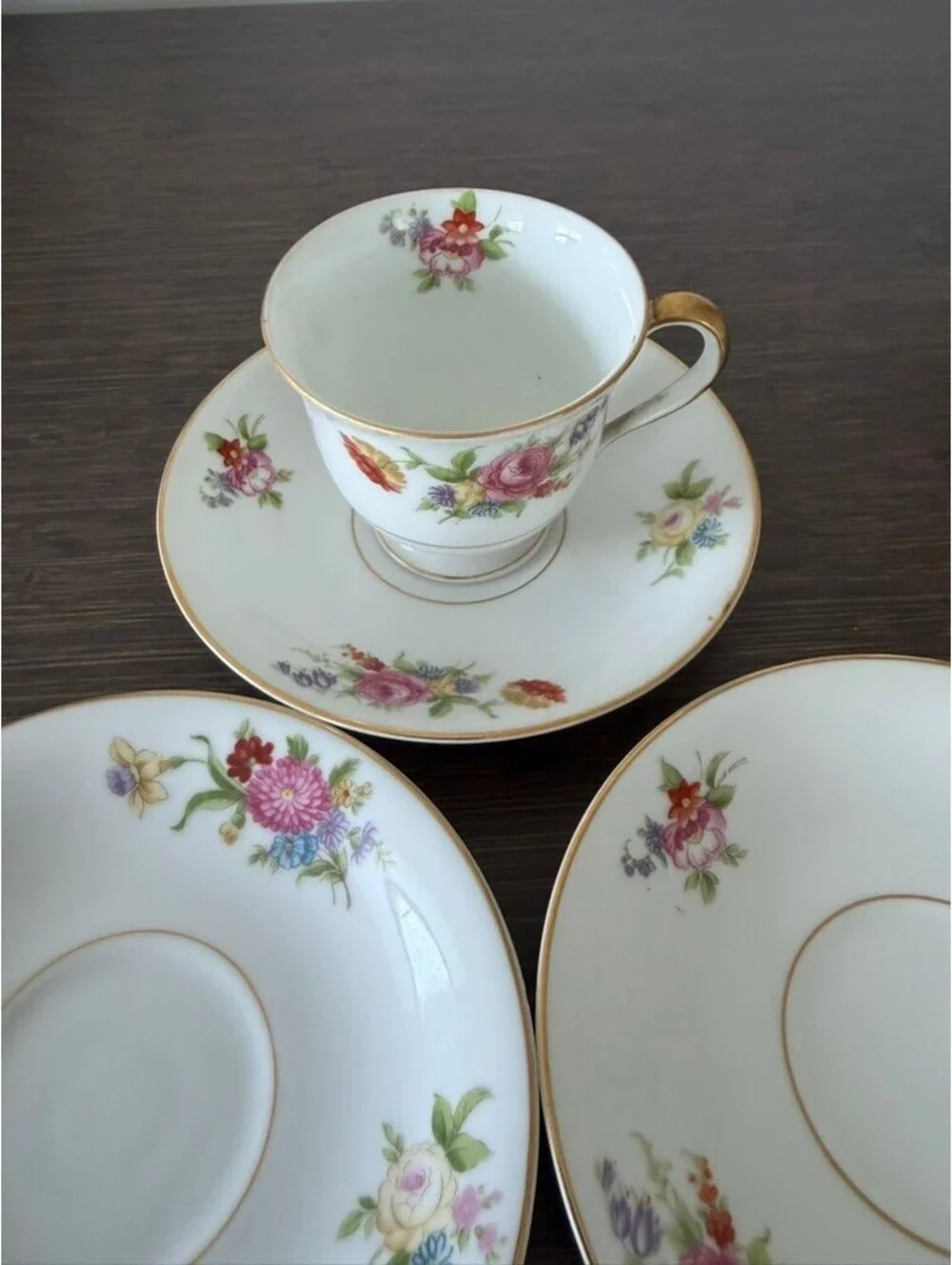 Vintage Fine China 1 Teacup & 3 Saucers - Noritake Japan